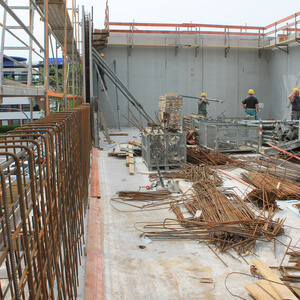 … meanwhile the construction workers are busy to set up new walls.
